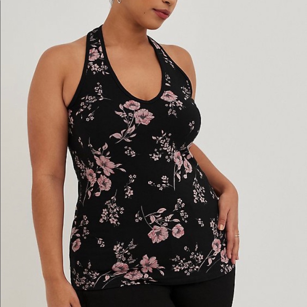Torrid Halter Top - Foxy Floral Black